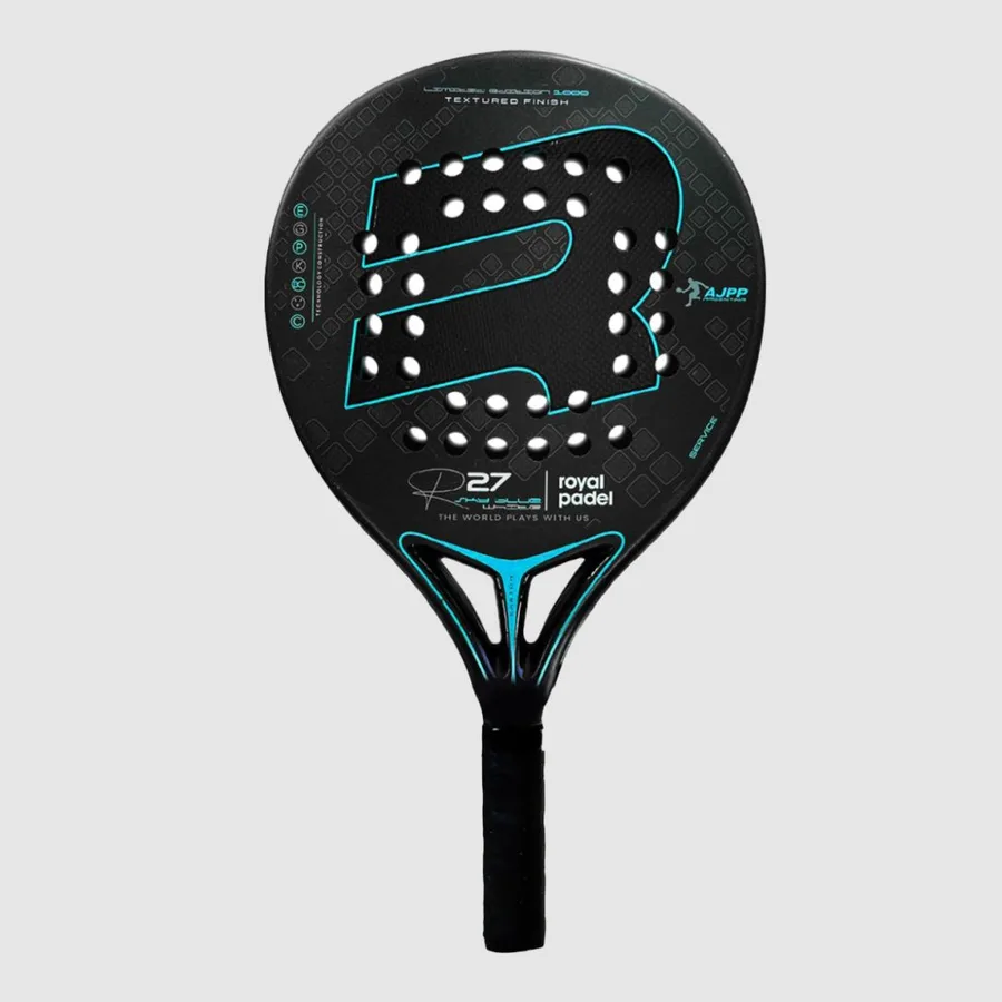Raquete Royal Padel R27 Ajpp Sky Blue White Carbono