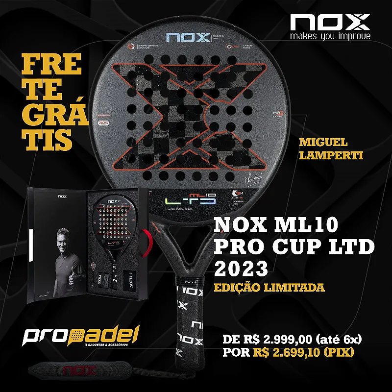 Raquete Nox ML10 PRO CUP LTD Miguel Lamperti Edição Limitada